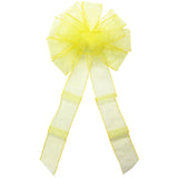 Wired Yellow Chiffon Sheer Bows (2.5"ribbon~10"Wx20"L)