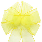 Wired Yellow Chiffon Sheer Bows (2.5"ribbon~8"Wx16"L)