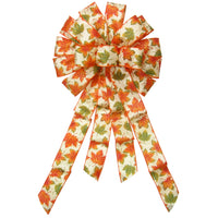 Fall Wreath Bows - Wired Fall Leaflets Bows (2.5"ribbon~14"Wx24"L)