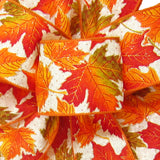 Wired Fluttering Fall Leaves on Ivory Ribbon (#40-2.5"Wx10Yards)
