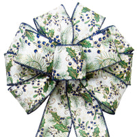 Wired Gilded Blueberry Pine Forest Bow (2.5"ribbon~10"Wx20"L)