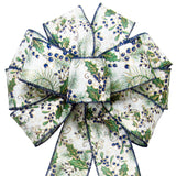 Wired Gilded Blueberry Pine Forest Bow (2.5"ribbon~10"Wx20"L)