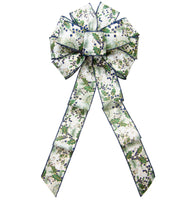 Wired Gilded Blueberry Pine Forest Bow (2.5"ribbon~10"Wx20"L)