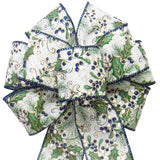 Wired Gilded Blueberry Pine Forest Bow (2.5"ribbon~8"Wx16"L)