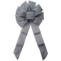 Gingham Check Black & White Bow (2.5"ribbon~10"Wx20"L)