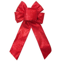 Wired Glittering Dots Red Bow (2.5"ribbon~6"Wx10"L)