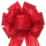 Wired Glittering Dots Red Bow (2.5"ribbon~8"Wx16"L)