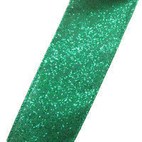 Wired Emerald Green Glittering Sparkle Holiday Ribbon (#40-2.5"Wx10Yards)