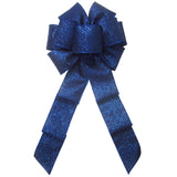 Wired Navy Blue Glittering Sparkle Bow (2.5"ribbon~8"Wx16"L)