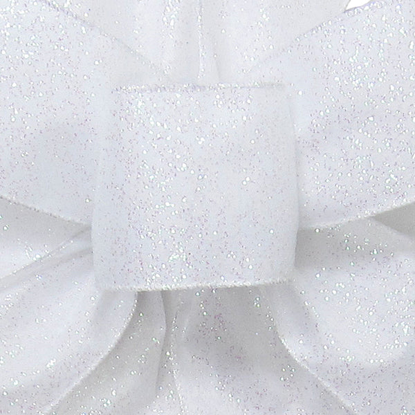 Wired White Glittering Sparkle Holiday Ribbon (#40-2.5"Wx10Yards)