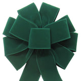 Wired Indoor Outdoor Green Velvet Bow (2.5"ribbon~10"Wx20"L)