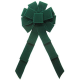 Wired Indoor Outdoor Green Velvet Bow (2.5"ribbon~10"Wx20"L)
