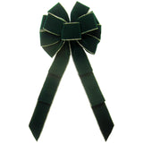 Wired Indoor Outdoor Green/Gold Velvet Bow (2.5"ribbon~10"Wx20"L)