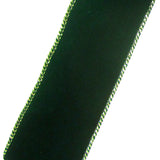 Wired Indoor Outdoor Green/Gold Velvet Ribbon (#40-2.5"Wx10Yards)