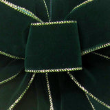 Wired Indoor Outdoor Green/Gold Velvet Ribbon (#40-2.5"Wx10Yards)