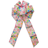 Wired Gum Drops & Peppermint Candy Bow (2.5"ribbon~8"Wx16"L)