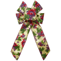 Fall Bows - Wired Harvest Purple Grapes Fall Bows (2.5"ribbon~6"Wx10"L)