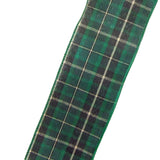 Green Plaid Ribbon - Wired Hunter Green Tartan Plaid Holiday Ribbon (#40-2.5"Wx10Yards)
