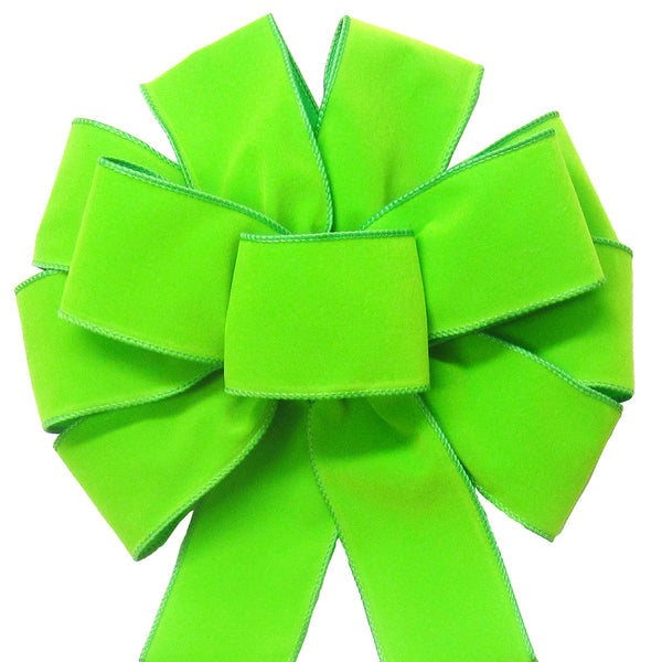 1.5 Wired Velvet Ribbon: Lime Green (10 Yards) [RL1942E9