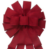 Wreath Bows - Wired Burgundy Linen Bow (2.5"ribbon~14"Wx24"L)