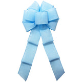 Wired Light Blue Linen Bow (2.5"ribbon~8"Wx16"L)