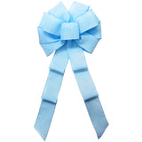 Wired Light Blue Linen Bow (2.5"ribbon~10"Wx20"L)