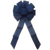 Wired Dark Navy Blue Linen Bow (2.5"ribbon~10"Wx20"L)