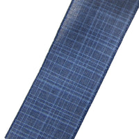 Wired Denim Navy Blue Linen Ribbon (#40-2.5"Wx10Yards)