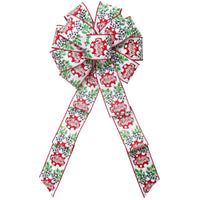Christmas Wreath Bows - Wired Merry Christmas Ornaments Bow (2.5"ribbon~10"Wx20"L)