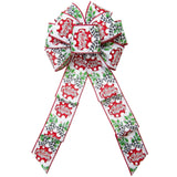 Christmas Bows - Wired Merry Christmas Ornaments Bow (2.5"ribbon~10"Wx20"L)