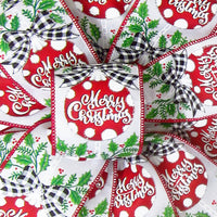 Wired Christmas Ribbon - Wired Merry Christmas Ornaments Ribbon (#40-2.5"Wx10Yards)