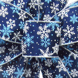 Snowflake Ribbon - Wired Midnight Blue Snowflakes Christmas Ribbon (#40-2.5"Wx10Yards)