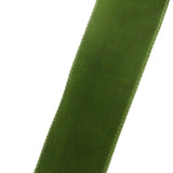 Wired Indoor Outdoor Moss Green Velvet Ribbon (#40-2.5"Wx10Yards)