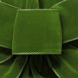 Wired Indoor Outdoor Moss Green Velvet Ribbon (#40-2.5"Wx10Yards)