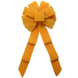 Wired Indoor Outdoor Mustard Yellow Velvet Bow (2.5"ribbon~10"Wx20"L)