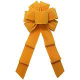 Wired Indoor Outdoor Mustard Yellow Velvet Bow (2.5"ribbon~8"Wx16"L)