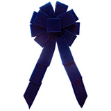 Wired Indoor Outdoor Navy Blue Velvet Bow (2.5"ribbon~10"Wx20"L)