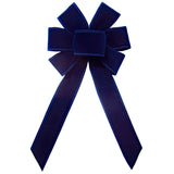 Wired Indoor Outdoor Navy Blue Velvet Bow (1.5"ribbon~5"Wx8"L) 3Pack