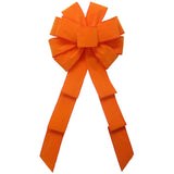 Wired Indoor Outdoor Orange Velvet Bow (2.5"ribbon~10"Wx20"L)
