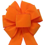 Wired Indoor Outdoor Orange Velvet Bow (2.5"ribbon~8"Wx16"L)