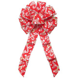 Wired Peppermint Candy Canes Christmas Bow (2.5"ribbon~10"Wx20"L)