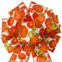 Wired Pumpkin Patch Fall Bows (2.5"ribbon~8"Wx16"L)