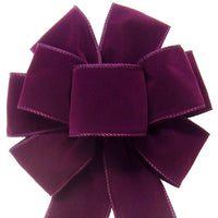 Wired Indoor Outdoor Purple Velvet Bow (2.5"ribbon~8"Wx16"L)