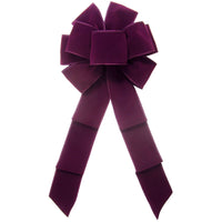 Wired Indoor Outdoor Purple Velvet Bow (2.5"ribbon~8"Wx16"L)