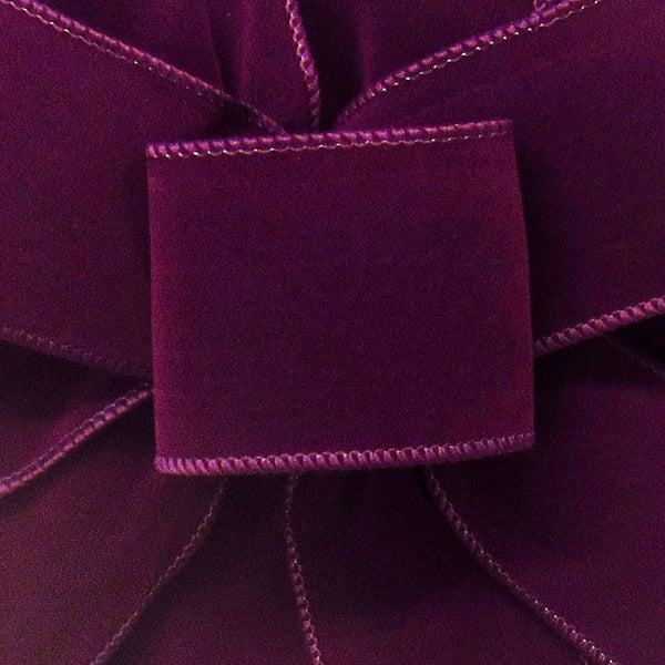 Wired Indoor Outdoor Purple Velvet Ribbon (#40-2.5"Wx10Yards)