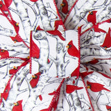 Cardinal Ribbon - Wired Red Birds on White Birch Trees Ribbon (#40-2.5"Wx10Yards)