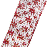 Wired Red Sparkling Snowflakes Ribbon (#40-2.5"Wx10Yards)