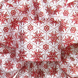 Wired Red Sparkling Snowflakes Ribbon (#40-2.5"Wx10Yards)