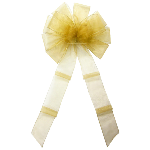 Wired Sheer Gold Bows (2.5