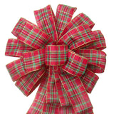Christmas Bows - Wired Traditional Plaid Bow (2.5"ribbon~14"Wx24"L)